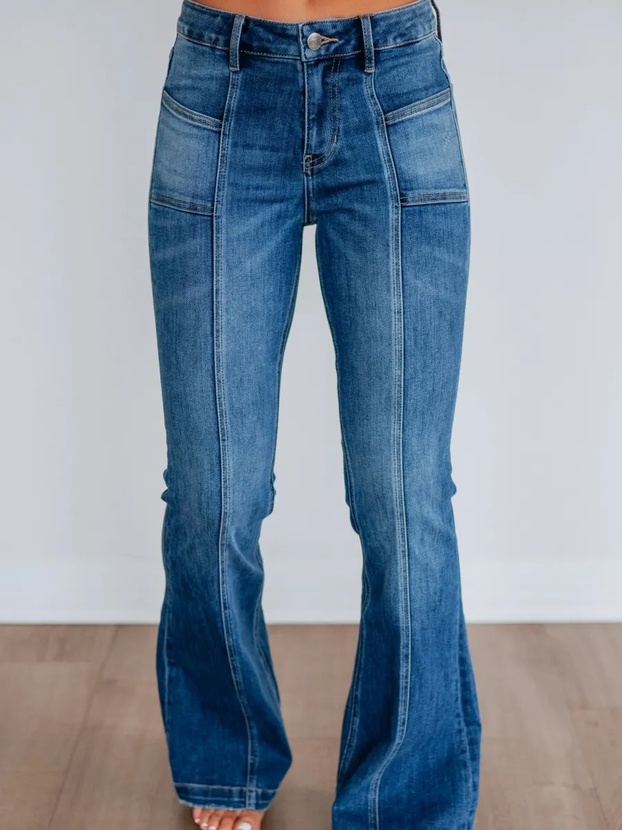 Retro Flare Jeans with Pockets
