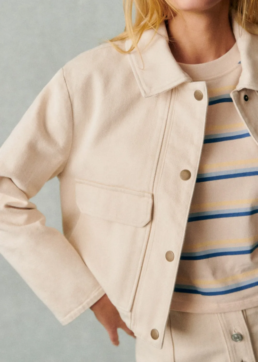 Apricot Short Denim Jacket