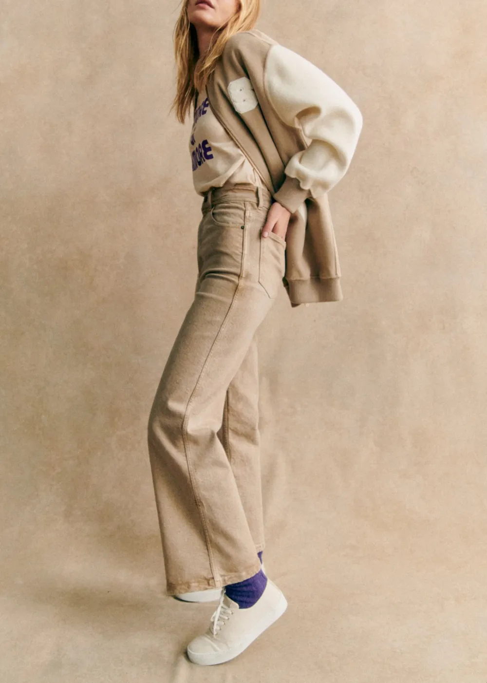 Wide-Leg Pocket Bootcut Cropped Trousers