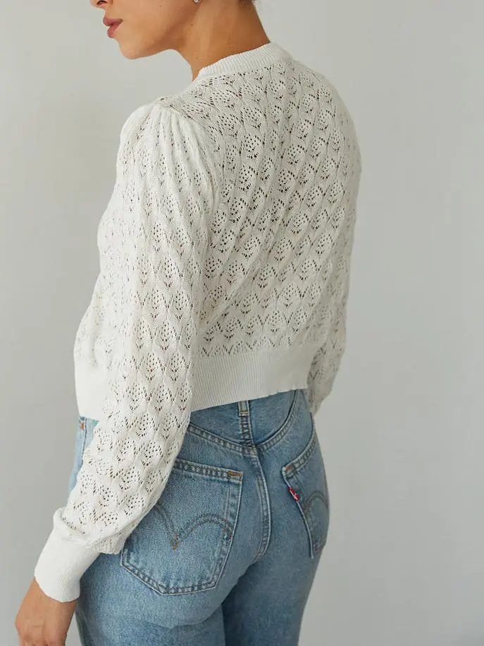 Rory Crochet Bow Cardigan