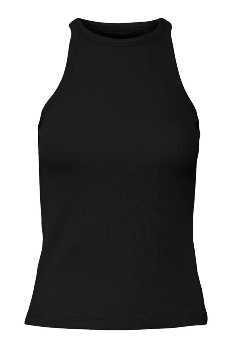 High Neck Ribbed Tank Tops