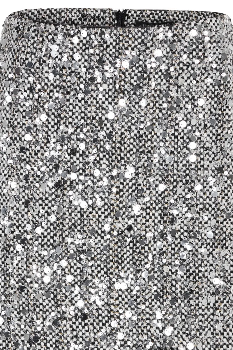 Sequin Decorated High Waist Mni Skirts