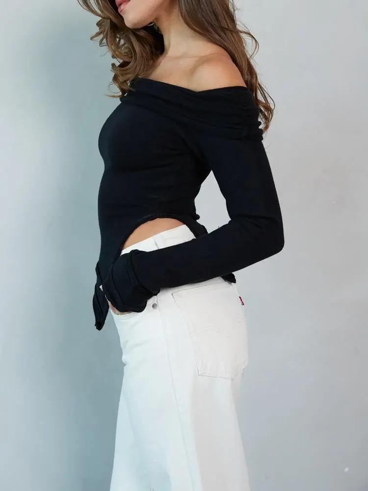Kate Off the Shoulder Asymmetrical Sweater Top