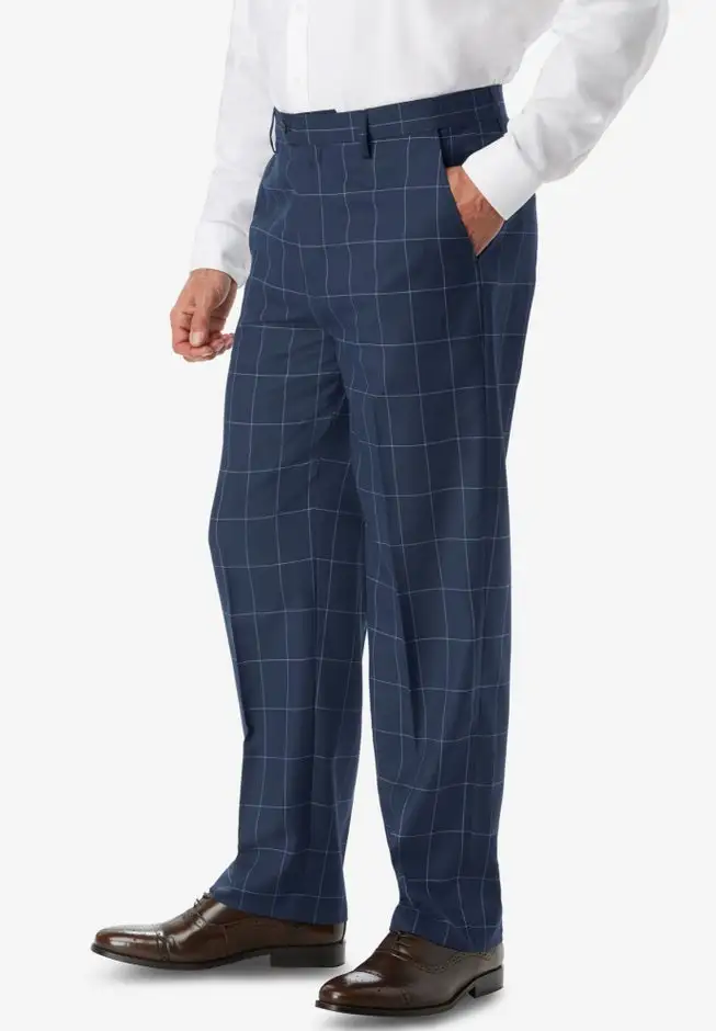 Easy Movement Plain-Front Expandable Dress Pants