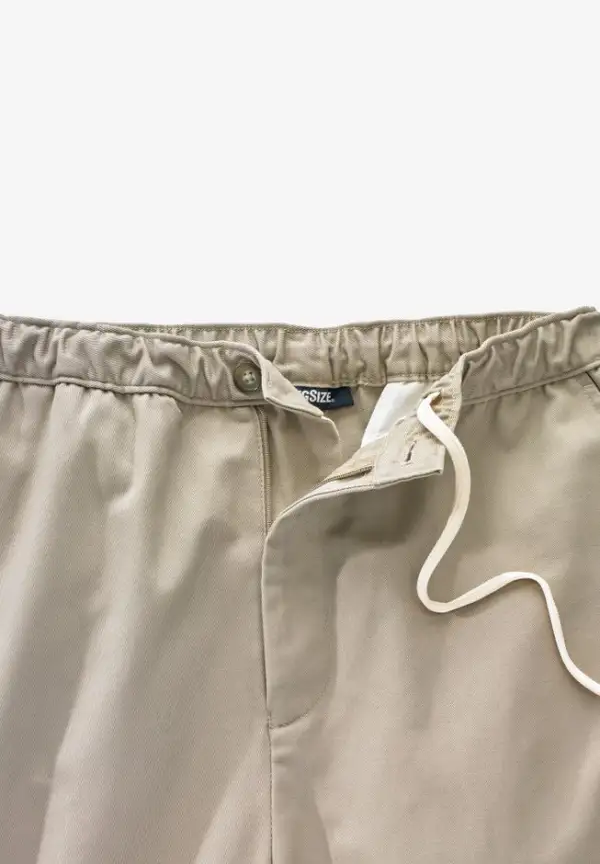 Relaxed Fit Wrinkle-Free Full Elastic Plain Front Pants