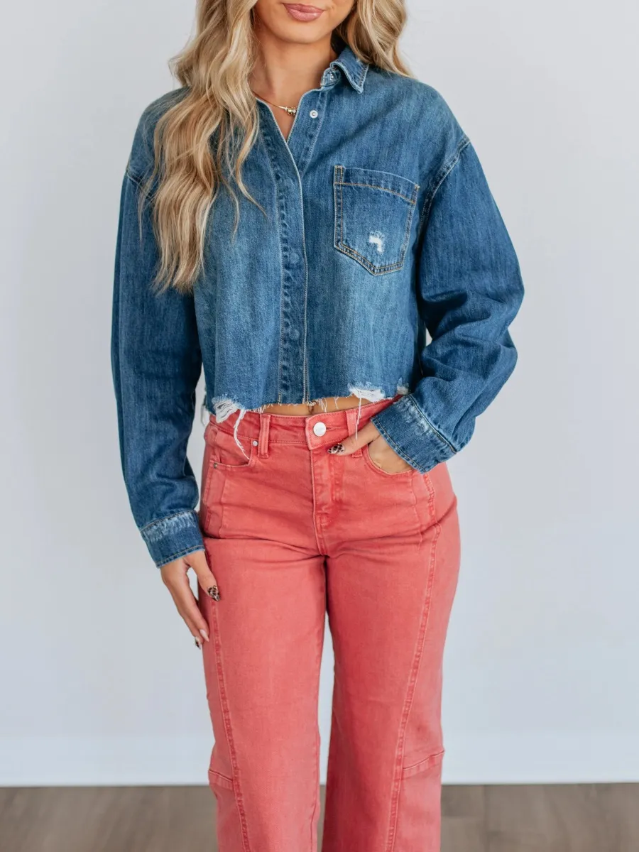 Raw Frayed Hem Jacket