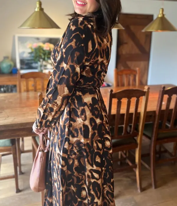 Leopard Print Shirt Dress