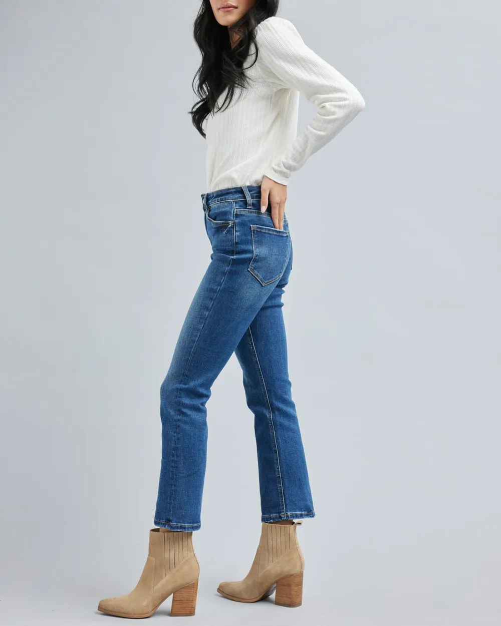 Medium Blue Wash Straight Leg Jean