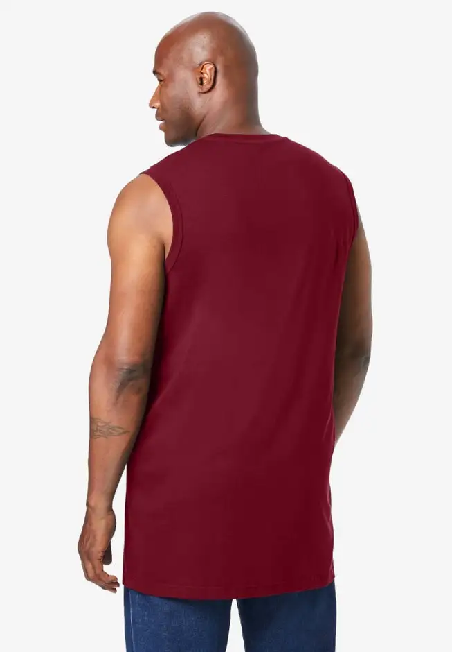 Shrink-Less Longer-Length Lightweight Muscle Pocket Tee
