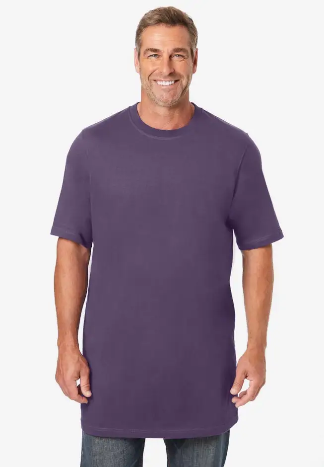 Shrink-Less Lightweight Longer-Length Crewneck T-Shirt
