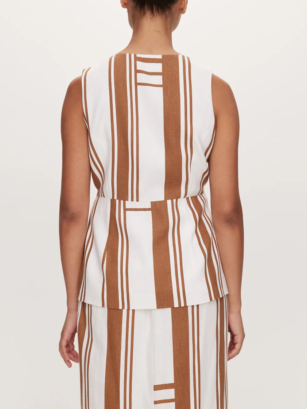 Linen Blend Long Vest