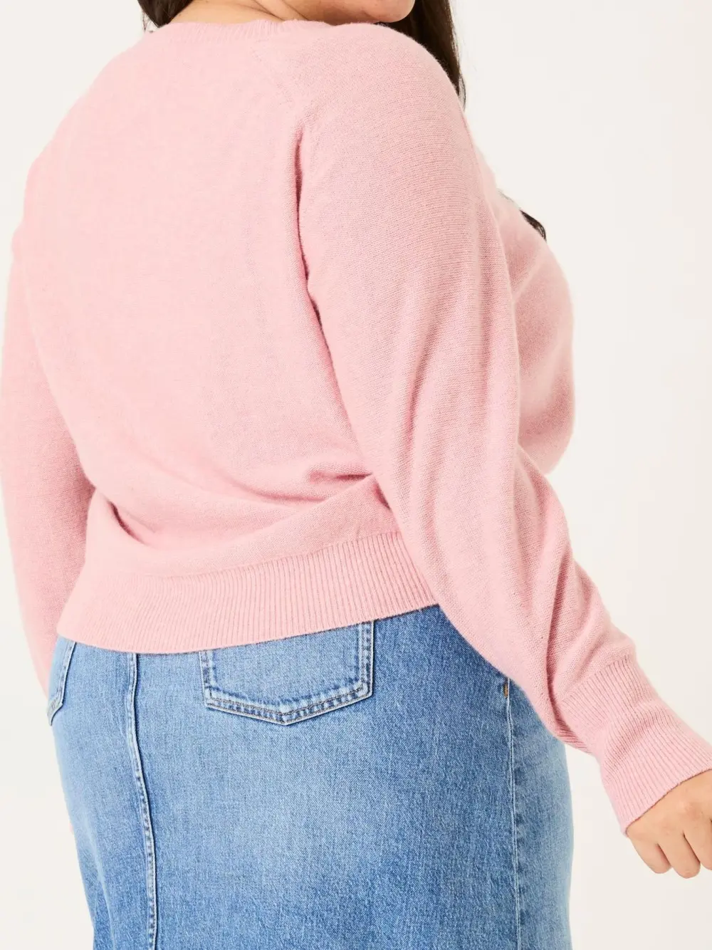 Mid Pink Knitted Button Front Cardigan