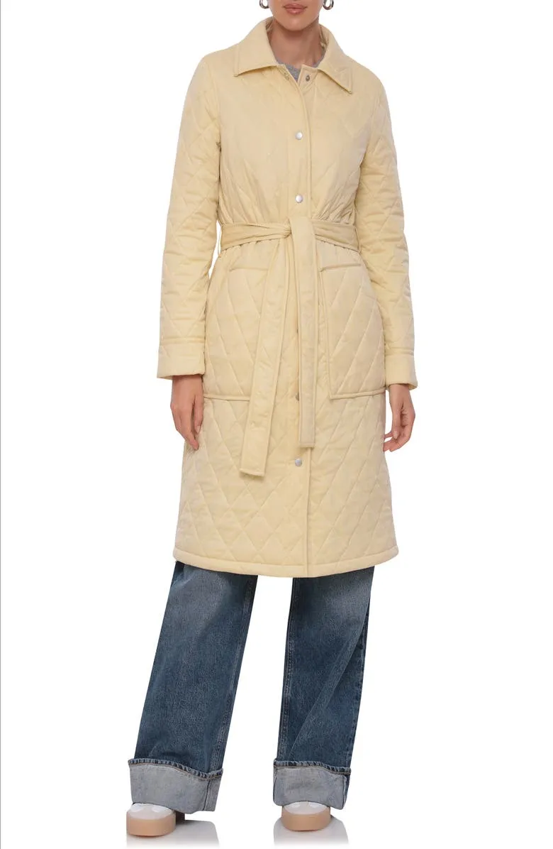 Tie Waist Quilted Jacket