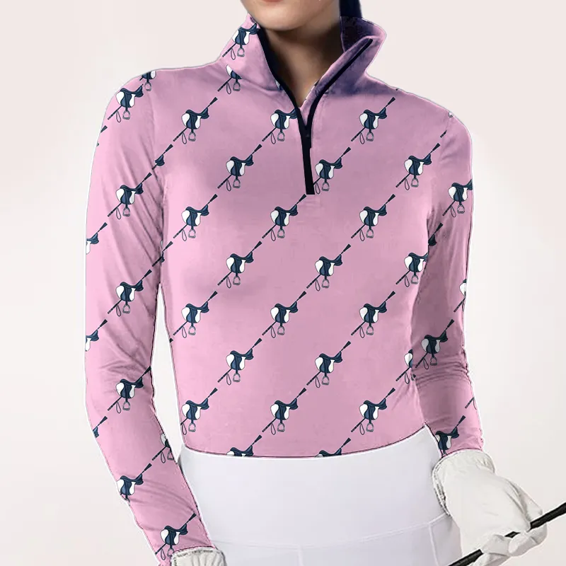 Women's Riding Style Horses Print Long Sleeve Casual Shirt