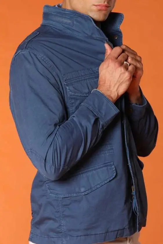 Lightweight Cotton Twill Men's Blue Jacket