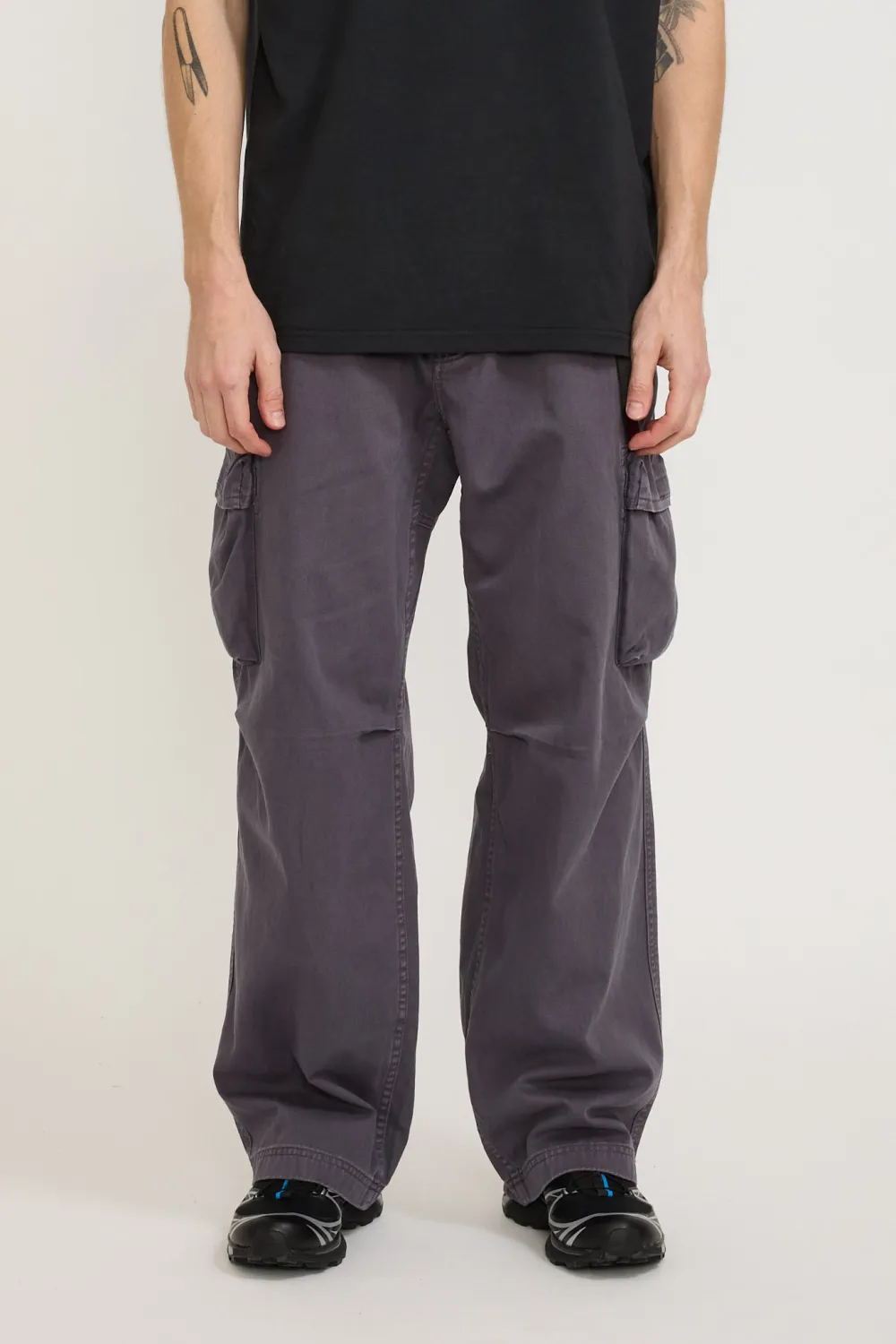 Dark Grey Pocket Cargo Trousers