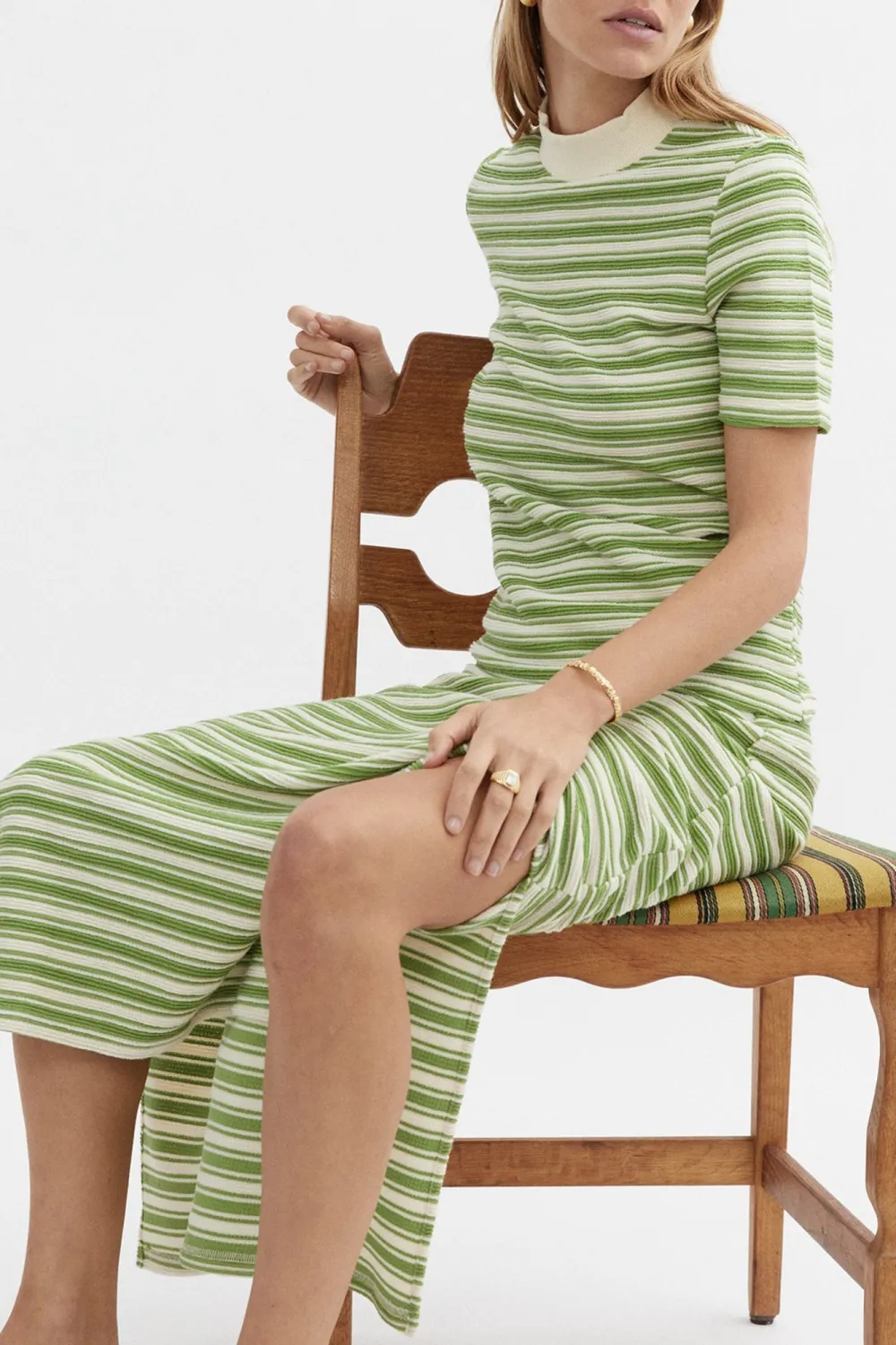 Green Stripes Versatile And Comfortable Skirt