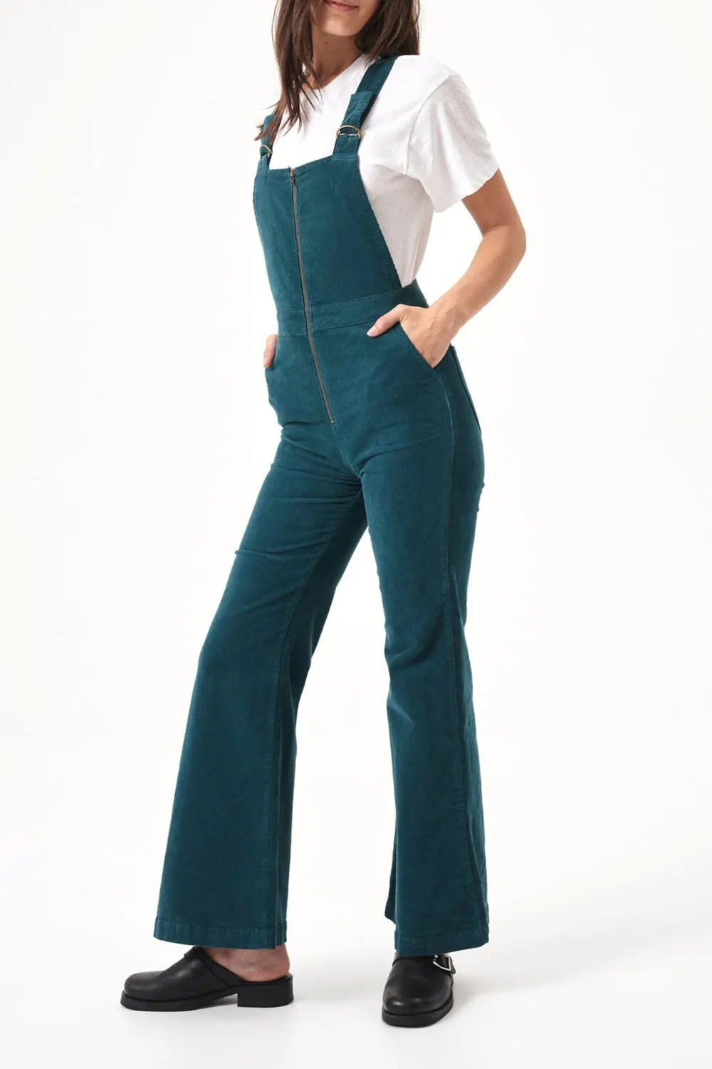 Deep Green Slim-Fit Comfortable Zipper Jumpsuit