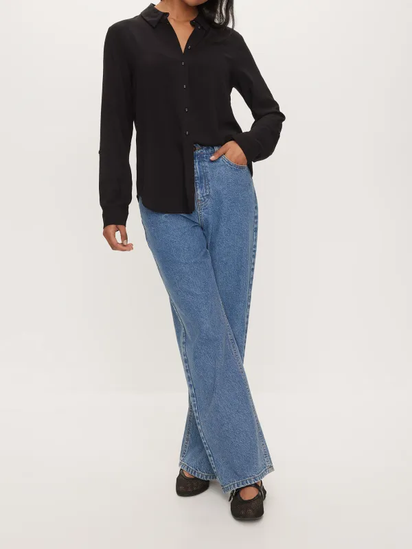 Lapel Long Sleeve Shirt