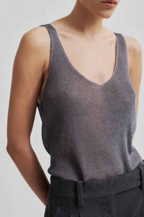V Neck Knit Casual Sleeveless Tops