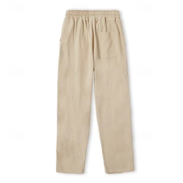 Men's Slim Fit Micro-Elastic Linen Trousers