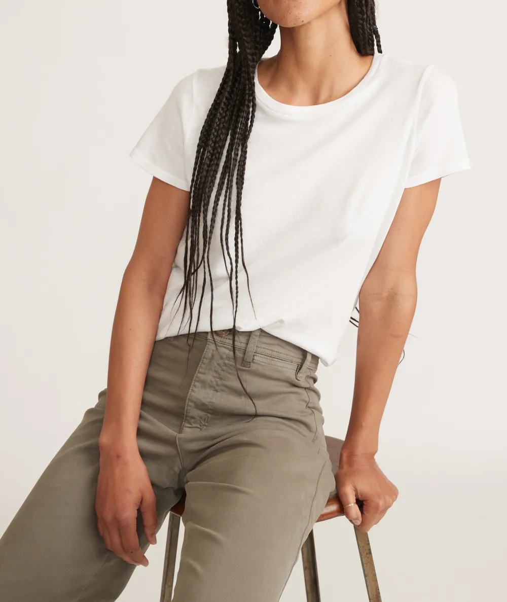 Plain White Crew Neck Basic Tee