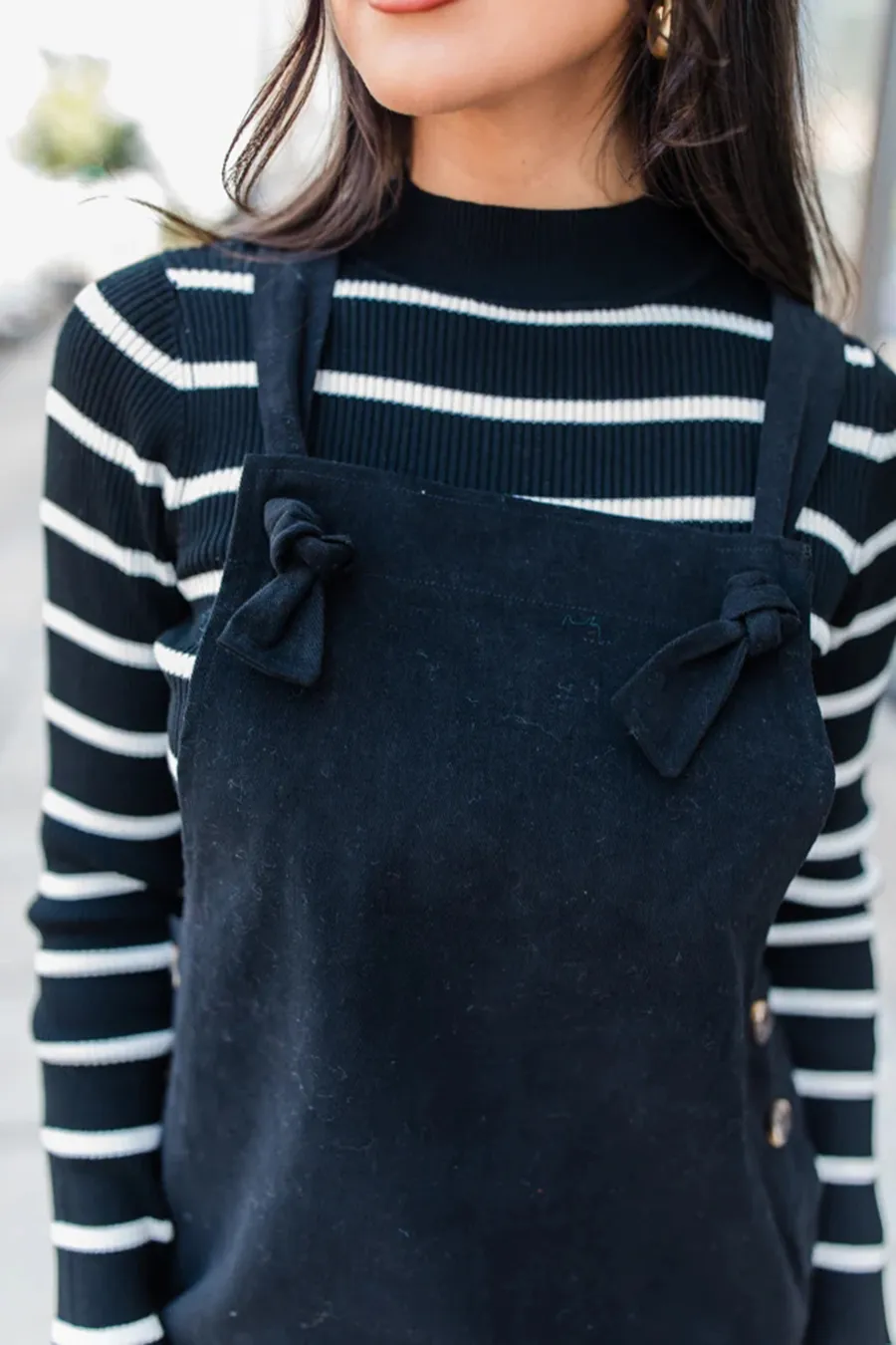 Black Overall Mini Dress