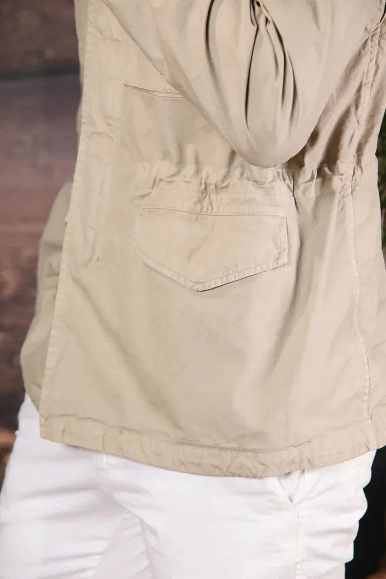 Cotton Oxford Canvas Men's Fashion Light Beige Jacket