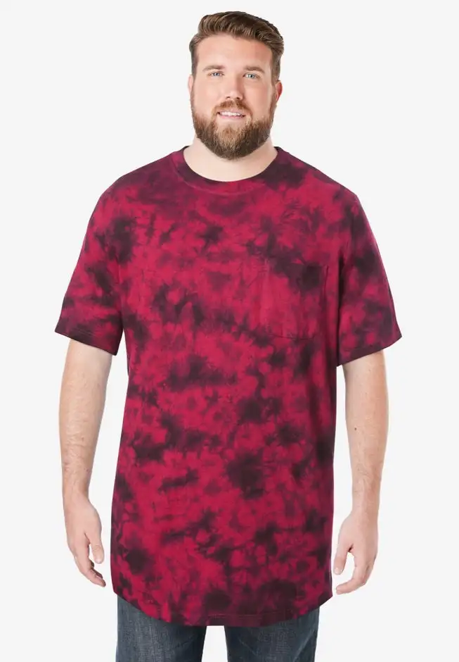 Shrink-Less Lightweight Longer-Length Crewneck Pocket T-Shirt