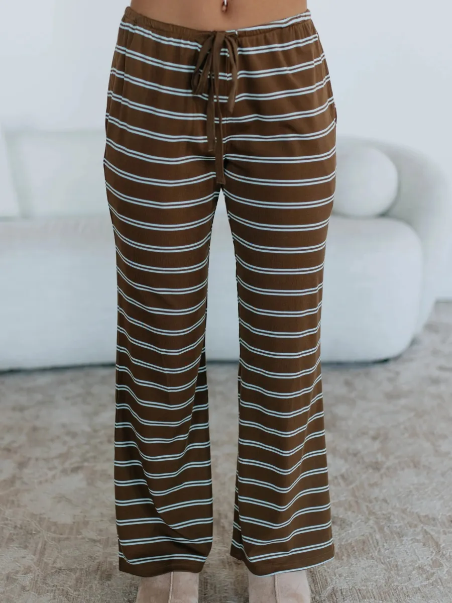 Contrast Color Striped Pants