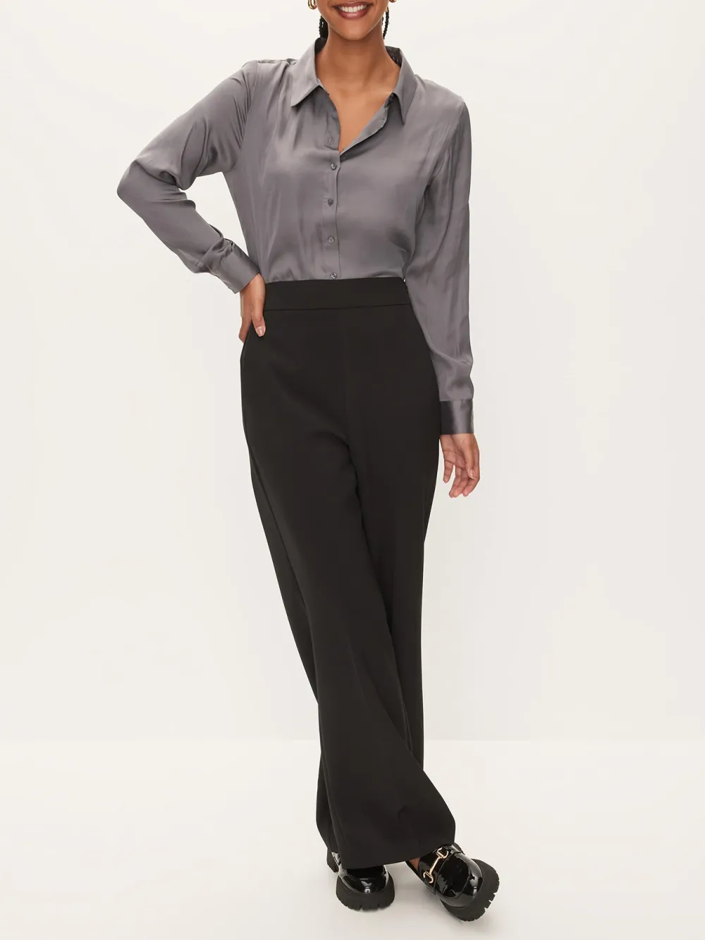 Slight Stretch Wide Leg Pant
