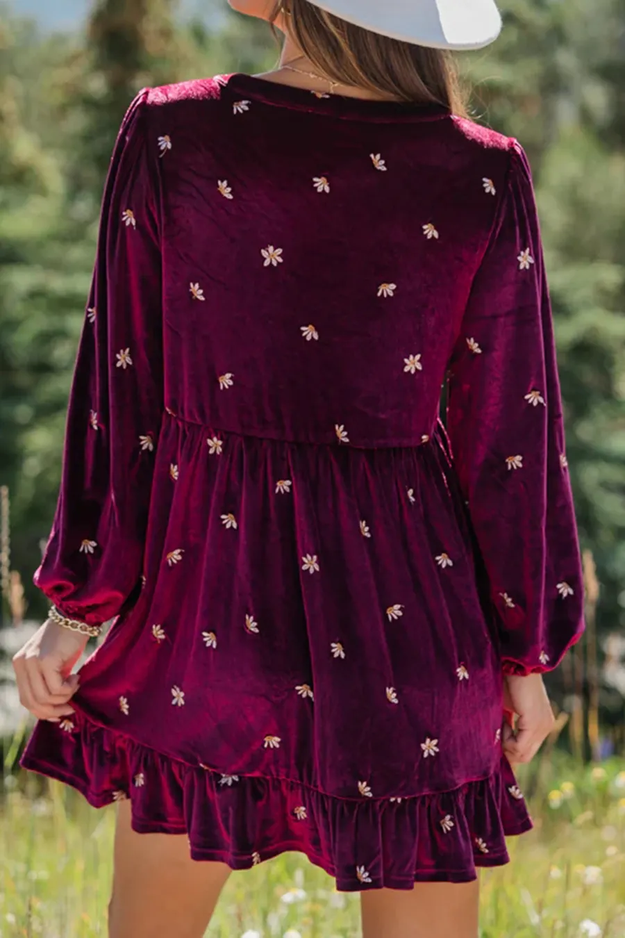 Burgundy Velvet Dress