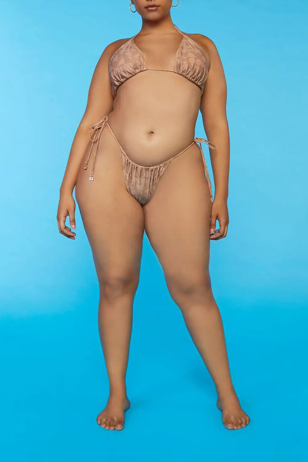Plus Size Geo Print Bikini Bottoms