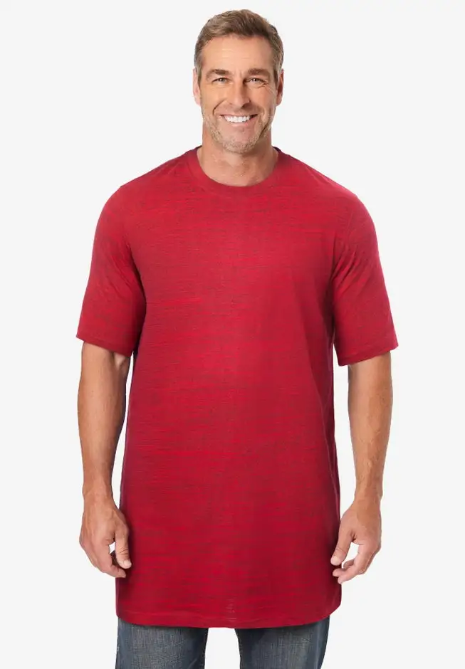 Shrink-Less Lightweight Longer-Length Crewneck T-Shirt