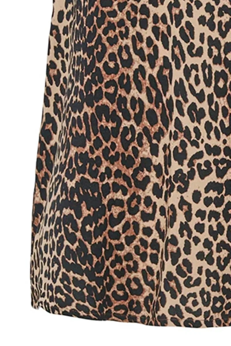 Leopard V-Neck Sleeveless Tops