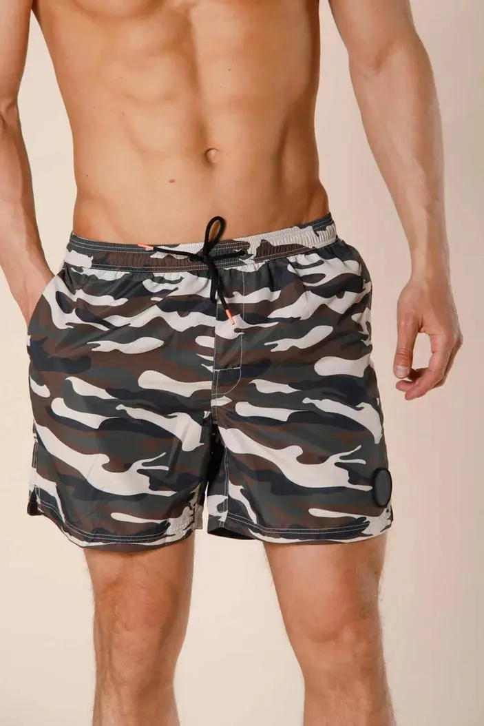 Men's Polyester Camouflage Military Green Regular Fit Swimsuit