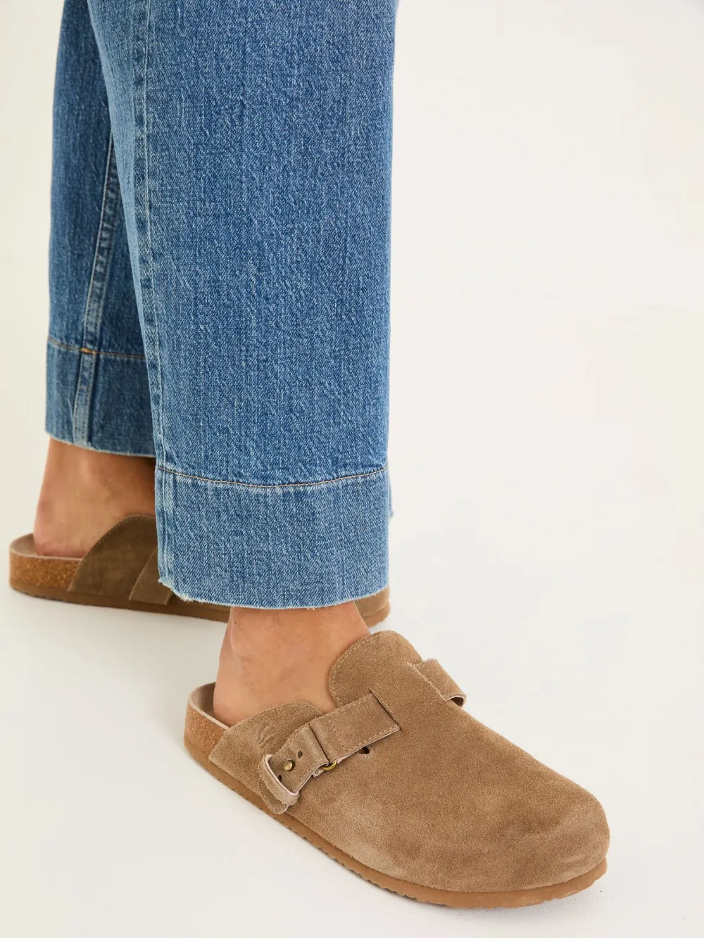 Casual Blue Denim Wide Leg Crop Jeans