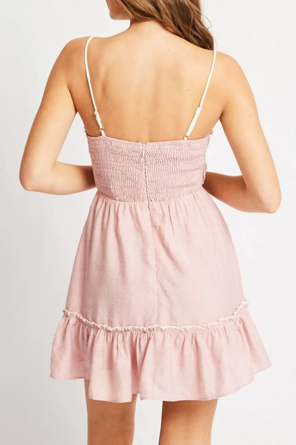 Pink Fit And Flare Dress Mini