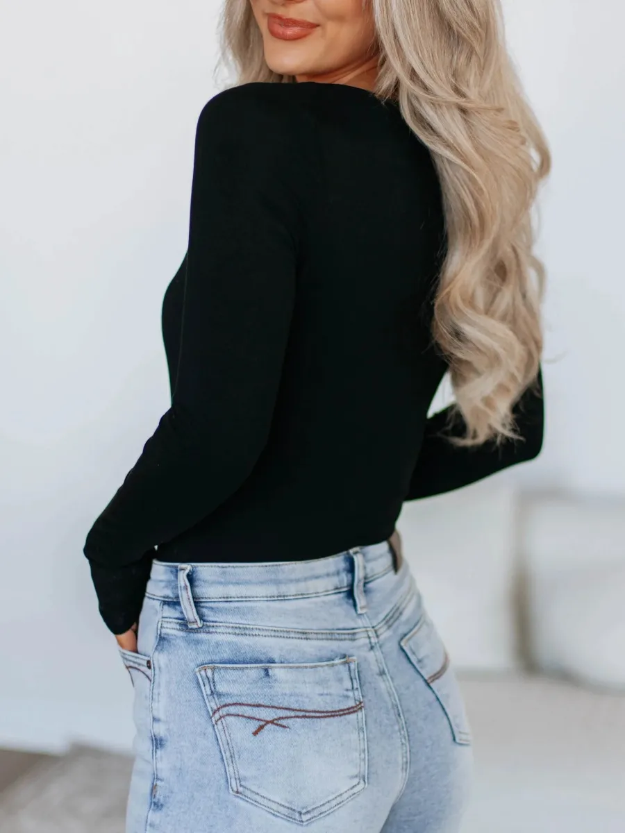 Plain Long Sleeve Bodysuit