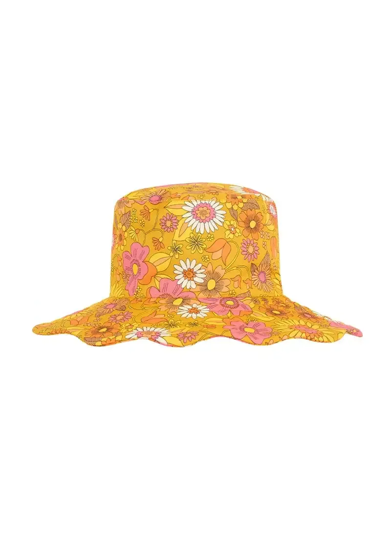 Daisy - Decorated Yellow Wide - Brim Hat