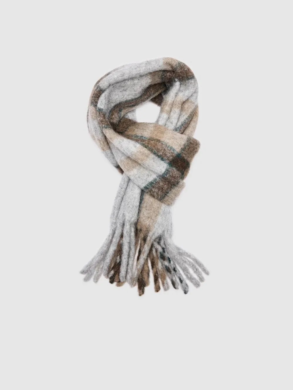 Plaid Fringe Scarf