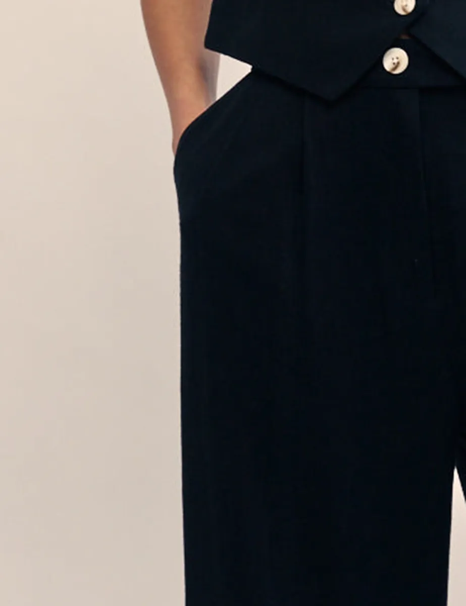Black Relaxed Tailored Trousers
