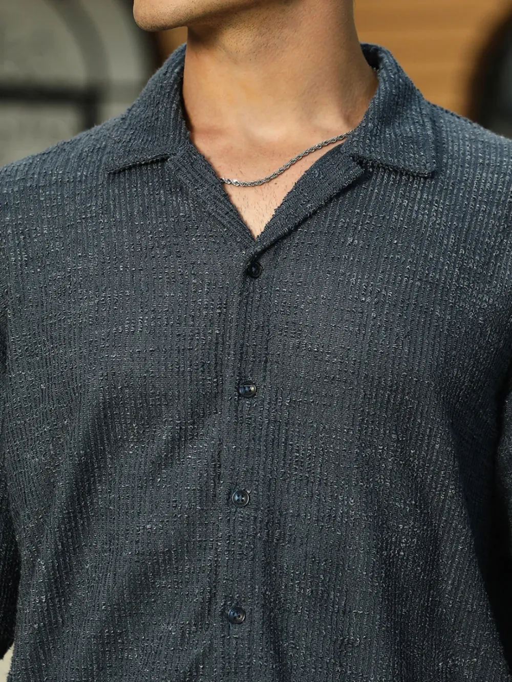Blue Casual Style Oversized Shirt