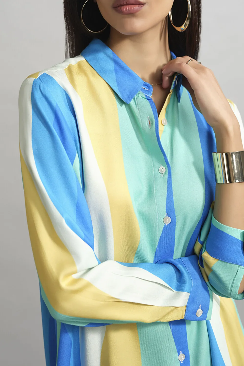 Multi Color Casual Style Shirt