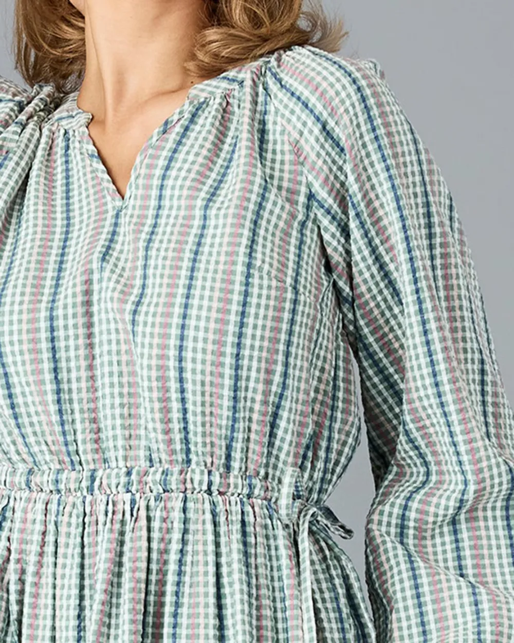 Light Colored Checkered Dress