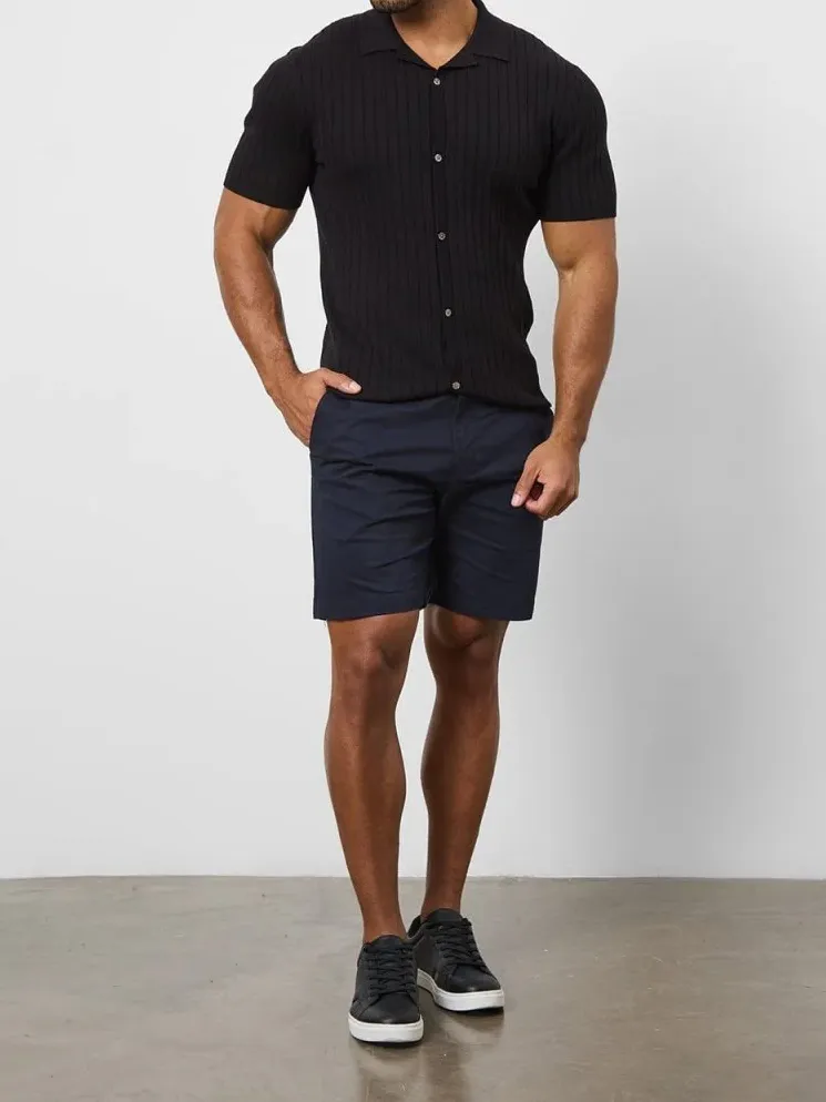 Navy Soft And Comfortable Chino Shorts