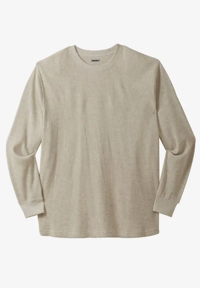 Waffle-knit Thermal Crewneck Tee