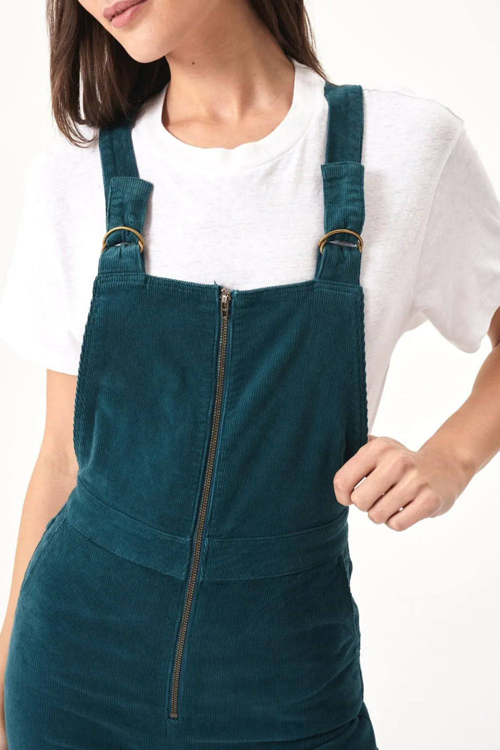 Deep Green Slim-Fit Comfortable Zipper Jumpsuit
