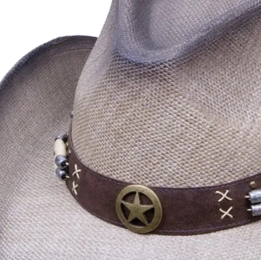 Distressed Grey Straw Cowboy Hat