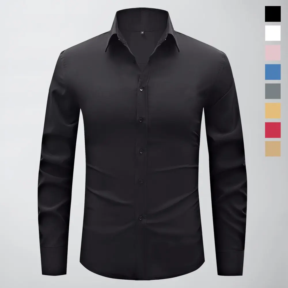 Non-Stretch Men’S Slim-Fit Long-Sleeve Shirt